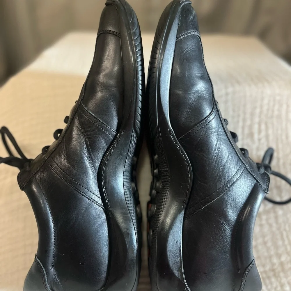 Coach Packard Mens Italian Leather Oxford Shoes Black Sz 11.5D Lace Up Derby
